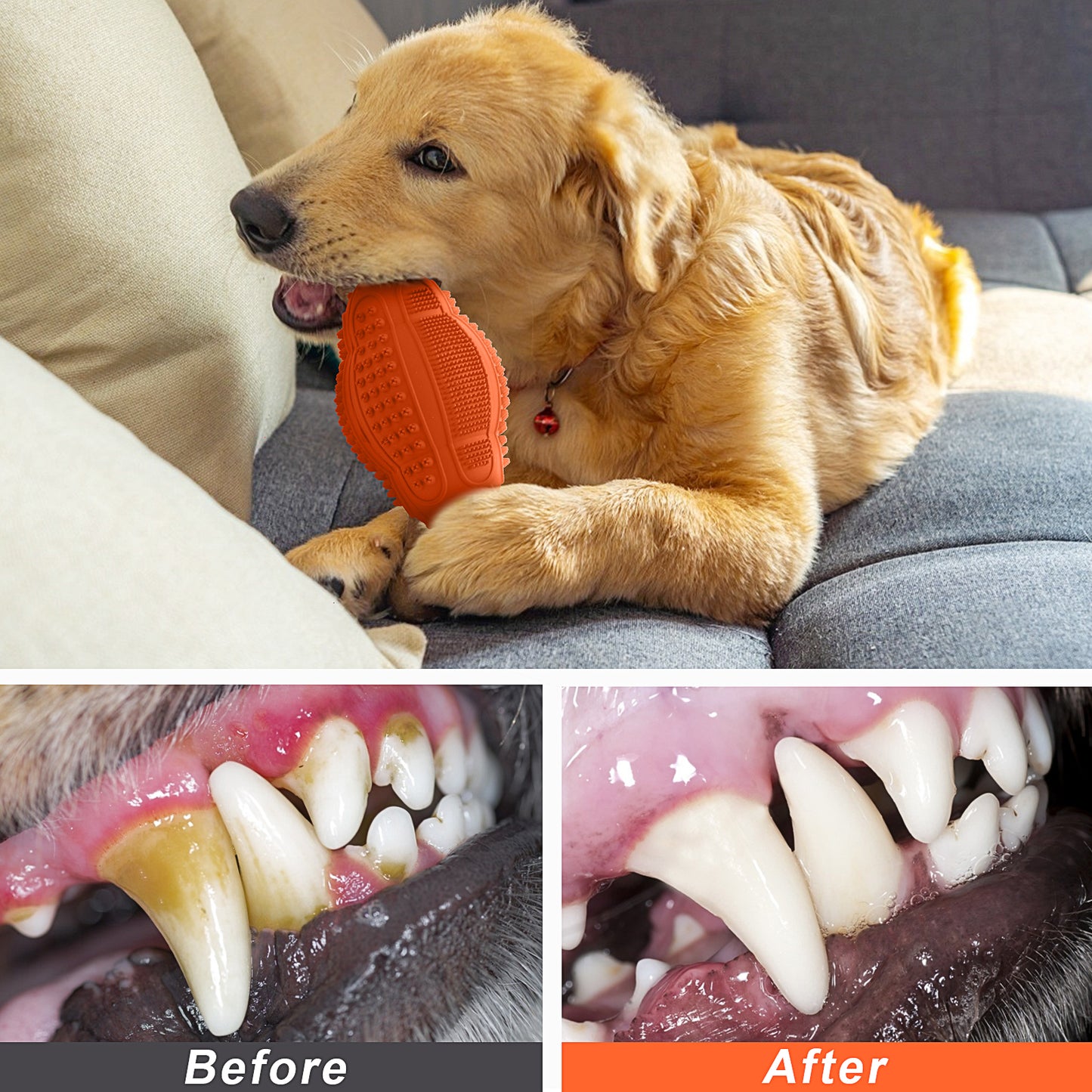 Dog Chew Toys, Dog Toys for Aggressive Chewers Large Breed, Multifunctional Teeth Cleaning and Gum Massage, Tough Dog Toys with Natural Rubber for Large and Medium Small Dog