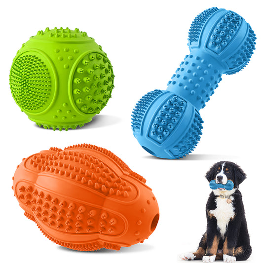 Dog Chew Toys, Dog Toys for Aggressive Chewers Large Breed, Multifunctional Teeth Cleaning and Gum Massage, Tough Dog Toys with Natural Rubber for Large and Medium Small Dog