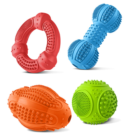 Dog Chew Toys, Dog Toys for Aggressive Chewers Large Breed, Multifunctional Teeth Cleaning and Gum Massage, Tough Dog Toys with Natural Rubber for Large and Medium Small Dog
